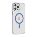 Coque en TPU rigide, Magsafe pour Apple iPhone 12 Pro Max - Bleu et transparent