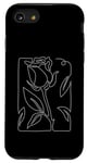 Coque pour iPhone SE (2020) / 7 / 8 Rose Fleur Abstraite Dessin Minimaliste one Line Art