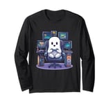 Funny Ghost Gamer Halloween Console PC Cute Gaming Ghost Long Sleeve T-Shirt