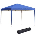 Outsunny Tonnelle Pop-up Barnum de Jardin Pliant Anti-UV + Sac de Transport Acier Oxford 3 x 3 x 2,55 m Bleu