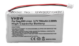 vhbw Batterie 700mAh pour téléphone portable Telekom T-Com T-Home Speedphone 300, Sagem 690, Telstra CTB104, THUB 253230694, CTB104, LP043048AH