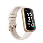 BOALZETD Montre Connectée Femme, 1,47'' Montre Sport avec Cardiofrequencemetre/Oxymetre/Sommeil/, Podometre Trackers d'Activité, Notification/Etanche 3ATM Bracelet Connecté pour Android iOS, Or Rose