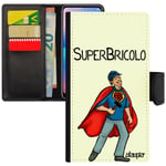 Coque Samsung A5 2015 Portefeuille Super Bricolo Comique Comics Papy Père Flip Case Texte Dessin Humour Heros Personnalisé De Galaxy