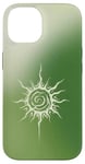 Coque pour iPhone 14 Esthétique Vert Aura Soleil Étoiles Célestes Planète Astrologie