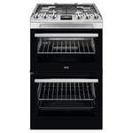 AEG Double Cavity Oven with Gas Hob CGX1130ACM, Capacity 83/36L, 2 Cooking Zones, Catalytic Self-Cleaning Oven, Cooker with Grill function, Heat Indicators, Gas Safety, Cooling Fan, 899-917x550 mm