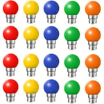 ampoule led multicolore pour les fêtes ampoule d'ambiance pour la maison - rouge, jaune, bleu, vert, orange, 20pcs