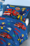 Fire Man Sam Character Childrens Duvet Cover Bedding Set