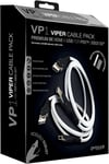 Viper Pack - Cable Gaming Hdmi Ps5/Xbox Series X Premium 2.1 8k Et Usb C Charge Rapide, Cable Nylon De 3 Mètres Connecteurs 24k - Haute Qualité - Compatible Ps4/Ps5/Xbox One/Series - Blanc.[V145]