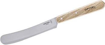 OPINEL - Couteau Petit-Déjeuner Hêtre - Couteau OPINEL À Bout Rond en Acier Inoxydable - Lame Inox 11,5 cm Spécial Petit Déj’ - Manche Bois de Hêtre