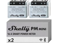 Shelly Pm Mini Gen3, Smart Strömställare, 1P, Trådlös, Plast, Mätt, 20 Dbmw