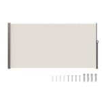 Infällbar sidomarkis-VEVOR-180x350 cm-markis: polyester med PU-beläggning- för trädgård, balkong, terrass, beige