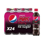 Pepsi Max Cherry Zero Sugar 500ml Bottles Pack of 24