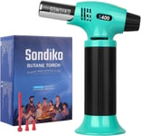 Sondiko Blow Torch S400, Refillable Kitchen Torch, Fit Cyan-black S400 