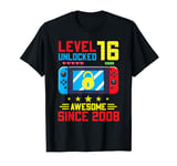 Level 16 Unlocked 16 years old gifts gamer 16th birthday boy T-Shirt