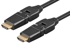 Goobay Vinklet HDMI 2.0 kabel - 4K/60Hz - Sort - 1.5 m