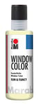 Marabu 04060004872 – Window Color Fun & Fancy – Peinture pour fenêtre à Base d'eau – Jaune Fluorescent – 80 ML – Amovible sur des Surfaces Lisses comme Le Verre, Les miroirs, Le carrelage et Le Film