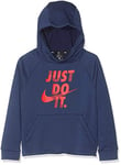 Nike B NK Dry GFX PO Hoodie Sweat-Shirt Garçon, Midnight Navy/University Red, FR : S (Taille Fabricant : S)