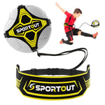 Sportout Football Kick/Ballon Football Ceinture D'entraînement, Ballon de Foot Entrainement avec Élastique Ceinture Ajustable Kicking Pratique pour Jeux Exterieur Enfant et Adulte Entraineur(Jaune)