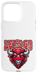 Coque pour iPhone 15 Pro Max Let's Go Buffalo Cool Illustration Équipe sportive motivante