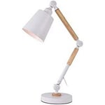 Lampe de bureau EDM Bois Blanc Métal 60 W  18 x 53 cm