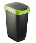 Rotho Salsa Poubelle 50 l avec couvercle, plastique (PP) sans BPA, vert, 50 l (40,1 x 29,8 x 60,2 cm)