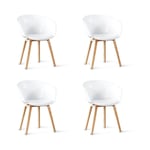 Lot de 4 chaises scandinaves blanches - Vali Designetsamaison Blanc