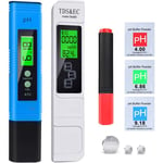 PH-mètre pH tds et température ec testeur bio 5 en 1 Testeur de qualité de l'eau avec Écran lcd, testeur de qualité l'eau numérique (atc) pour l'eau