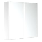 HOMCOM Armoire Miroir Cadre en Acier Inoxydable avec Rangement Étagère pour Toilette Salle de Bain dim. 60L x 12l x 55H cm