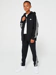 adidas Sportswear Junior Boys Future Icons 3 Stripe Full Zip Hoodie - Black, Black, Size 7-8 Years