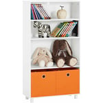 SoBuy KMB68-W Bibliothèque pour Enfant Étagère Enfant Rangement pour Livres et Jouets Meuble Enfant Meuble de Rangement pour Chambre d’Enfant, 3