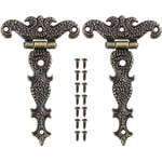 Linghhang - 2 x Charnières en Bronze Rétro Charnière Meubles en Alliage de Zinc avec Vis pour Boîtes à Bijoux Portes Placards - Bronze