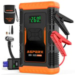 ASPERX 5-in-1 Jump Starter Power Pack, 3000A Car Battery Booster Power Pack with 150PSI Air Compressor(Up to10L Gas/8.0L Diesel), Portable Car Battery Jump Pack with Digital Display Emergency Light