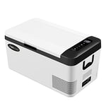 Yeticool WX18 Glacière Réfrigérateur Congélateur Mini Glacière Électrique Portable avec Compresseur 12/24V DC pour Voiture, Camion, Bateau et Prise avec Port USB, -20℃-20℃ Blanc