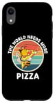 iPhone XR Retro Bee The World Needs More Pizza Retro Pizza Lover Case