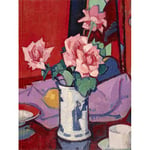 Affiche d'Art Wee Blue Coo Peploe Rose Roses Chinoises Vase Art Print HP3936