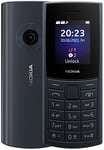 Nokia 110 4G Feature Phone with 4G, Camera, Bluetooth, FM radio, MP3 player, MicroSD, Long-Lasting Battery, and Pre-loaded Games, Dual Sim - Blue