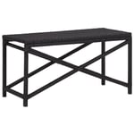 Banc de jardin meuble de patio d exterieur terrasse 80 x 40 x 43 cm resine tressee noir