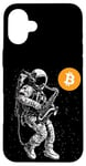 Coque pour iPhone 16 Plus Bitcoin Space Jazz Astronaut crypto sax saxophonist moon