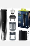 Philips Beard & Stubble Trimmer/Hair Clipper for Men, 40 Length Settings Silver