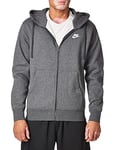 Nike M NSW Club Hoodie FZ BB Sweat-Shirt Homme, Charcoal Heathr/Anthracite/(White), FR : S (Taille Fabricant : S-T)