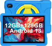 2024 Tablette 10 Pouces 12Go Ram+128Go Rom 1To Tf,Tablette Famille/Tablette Enfants,Octa-Cores,Andorid 13,Wifi 5G,Bt 5.0,Gps,Gms Certified,8/5Mp,Kids Space,Play Store,Avec Coque Eva-Bleu