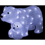 Ours et ourson lumineux extérieur H27cm 60 led à panneau solaire - Feeric lights & christmas