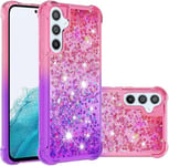 QIWEIQING Compatible avec Samsung Galaxy A05S Étui, Brillant Paillette Floating Quicksands Housse Coque Antidérapant TPU Flexible Antichoc Protective pour Galaxy A05S.Pink Purple YBJ