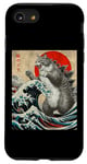 Coque pour iPhone SE (2020) / 7 / 8 Catzilla Cat Art japonais Cadeau amusant pour homme, femme, enfant