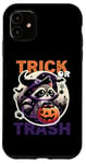 Coque pour iPhone 11 Trick or rather Trash, Costume drôle de raton laveur 2024 Halloween