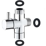 Vanne à 3 voies, laiton massif G1/2 douche à main composants de douche inverseur adaptateur système de douche pièce de rechange, chrome poli