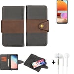 wallet case for Samsung Galaxy A32 + earphones bookstyle cover pouch