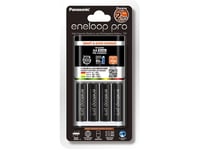 Panasonic Eneloop Quick Charger + Pro AA Rechargeable Ni-MH Batteries (2550 mAh, 4 Pack)