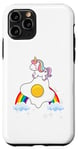 Coque pour iPhone 11 Pro Œuf au plat licorne pour garçons, filles, femmes, enfants, adolescents, arc-en-ciel