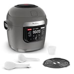 Moulinex Multicook & Fry, multicuiseur et air fryer intégré, 12programmes, Cuisson sur 2 niveaux, Départ différé, Capacité 6L, Gris Hippo, MZ730BF0